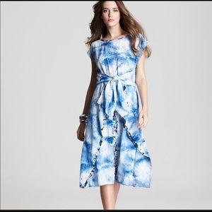 REBECCA TAYLOR Shibori Print silk Tie-Waist Dress